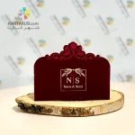 کارت عروسی R103 LRIS جیر مخملی زرشکی - Image 2