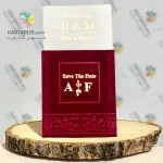 کارت عروسی R122 DAISY مخمل زرشکی - Image 2