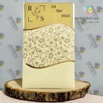 کارت عروسی پلکسی طلایی R123 LXORA - Image 2