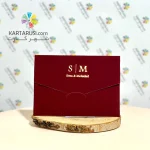 کارت عروسی R75 NIC جیر مخملی زرشکی - Image 2