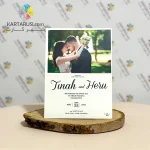 کارت عروسی عکس دار سفید متالایز مدل R95 TOTI - Image 3