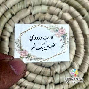 کارت ورودی مخصوص یک نفر کد Entry card 008