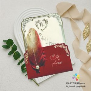 کارت عروسی جیر مخملی کد T054 - TOVA