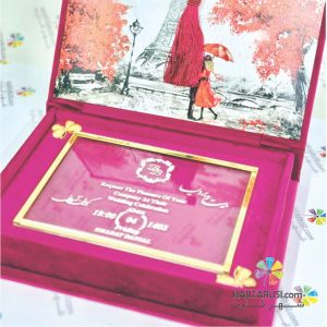 کارت عروسی باکسی مخملی مدل 706 - THB