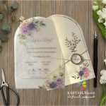 کارت عروسی طلقی با گل آبرنگی lana 334