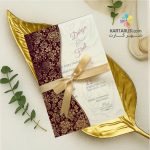 کارت عروسی زرشکی P349