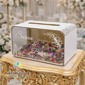 باکس هدایا پلکسی و چوب سفید 8015