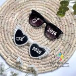 عینک عروس و داماد قلب مرواریدی