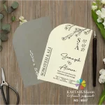 کارت عروسی کشویی طوسی کد E557