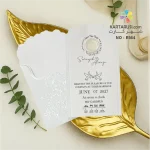 کارت عروسی کشویی گل نقره‌کوب E564