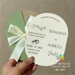 کارت عروسی مینیمال روبان دار کد E577