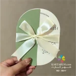 کارت عروسی مینیمال روبان پاپیونی کد E577