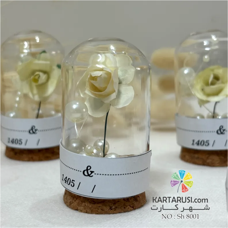 گیفت عروسی رز جاویدان با طرح شیشه گنبدی