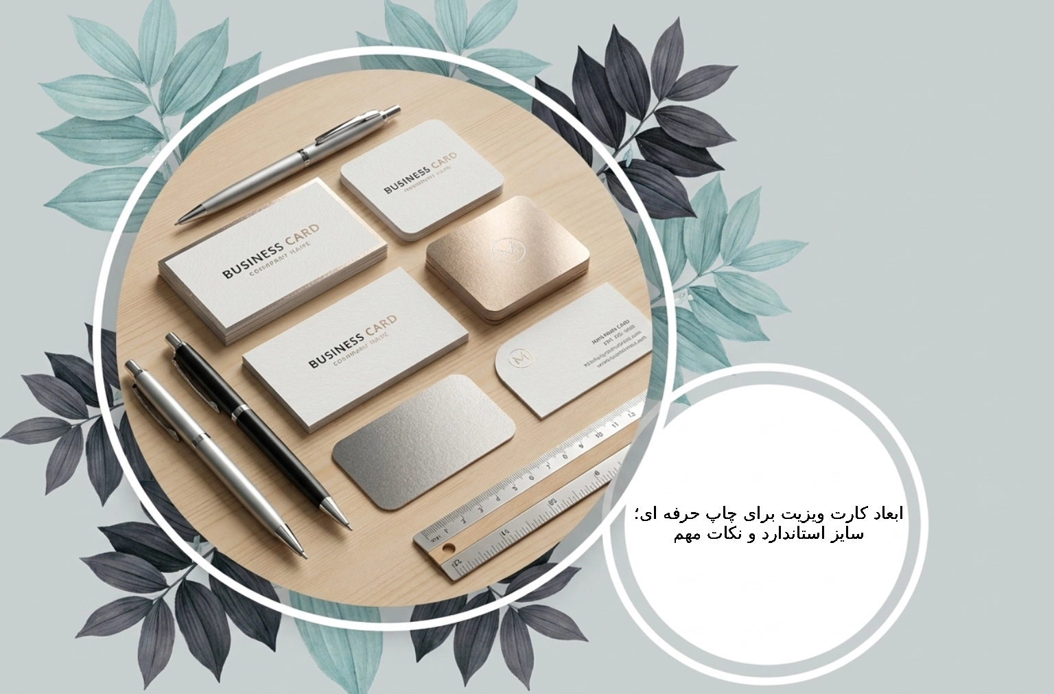 سایز استاندارد کارت ویزیت به صورت دقیق آماده چاپ